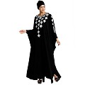 Designer Dubai kaftan abaya with embroidery work- Black Designer Dubai kaftan abaya with embroidery work- Black